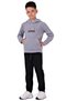 Worldwide Winner Embroidered Kangaroo Pocket Hooded Children's Tracksuit Mnk10073 Gray - 3
