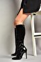 N 372530108   Black Patent Leather Thin Heeled Pointed Toe Women's Boots - 3