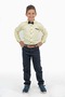 Printed Oxford Boys Shirt Suit Mnk0322A Yellow