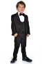 Boy's Groom's Suit with Jacket and Vest Black