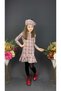 Girl's Winter Long Sleeve Dress with Hat Mnk0412 Pink - 3