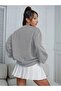 Women's Gray Crew Neck Sweatshirt - 2