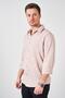 Men's Stone Long Sleeve Single Pocket Lacoste Fabric Shirt - 3