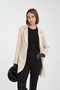 Stone Color Suede Fabric Long Women's Riding Jacket - 3