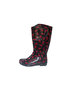 Women's Black Red Floral 35 cm Long Garden Rain Boots Emkk309-210 - 3