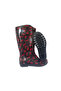 Women's Black Red Floral 35 cm Long Garden Rain Boots Emkk309-210 - 5