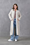 Stone Knitwear Fabric Double Pocket Shawl Collar Long Cardigan 5001 - 8