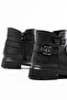 508-3037 Black Buckle Accessory Zippered Daily Women's Boots - 4