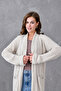 Stone Knitwear Fabric Double Pocket Shawl Collar Long Cardigan 5001 - 4
