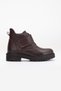 Women's Genuine Leather Velcro Easy-To-Wear Casual Boots - Brown - 3