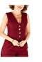Geometric Buttoned Women's Vest Pants Set - 5