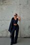 Buttoned Striped Crop Short Vest Palazzo Wide Leg Pants Oversize Blazer Jacket Pinterest Set - 5
