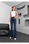 S.O.L.M.A.Z. Navy Blue Flare Leg Jeans Extra Lycra High Waist Long Leg (Buy 1 Size Large)