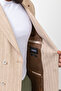Striped Slim Fit Wide Collar Double Breasted Linen Men's Jacket Beige - 40305.23Y - 4