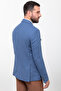 Gray Slim Fit Bag Pocket Mono Collar Linen Men's Jacket Indigo - 40316.23Y - 5