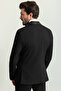 Straight Slim Fit Shawl Collar Satin Men's Groom Suit Black - 45225.23Y - 5