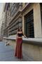 Women's Brown Long Satin Skirt