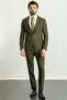 Straight Slim Fit Mono Collar Linen Men's Suit Khaki - 45227.23Y - 3