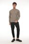 Half Zipper College Collar Sweatshirt Regular Fit-Brown- 2317 - 2