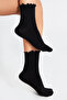Bamboo Women's Black Ruffled Elastic Seamless Women's Socks Black Socks/Non-Marking/Non-Tightening Socks