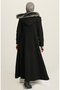 معطف أسود بغطاء للرأس - 711930 -01 - 3