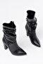 Vrt-4815 Black High Thick Heeled Gusseted Zippered Women's Boots - 4