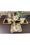 6 Pcs Coffee & Tea & Presentation Tray Gold Tray with Butterfly Design