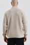 Men's Oversize Half Zip Premium Knitted Stone Beige Knitwear Sweater Mz62001 - 4