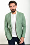 Gray Slim Fit Bag Pocket Mono Collar Linen Men's Jacket Green - 40362.24Y