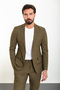 Straight Slim Fit Mono Collar Men's Suit Khaki - 45306.24Y