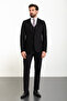 Straight Slim Fit Mono Collar 8 Drop Classic Men's Suit Black - 45307.24Y