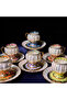 Porcelain Hand Painted Arnima 6-Piece Coffee Cup Set - 3