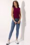 Shine Women's Crew Neck Sleeveless Stretchy Basic Combed Cotton Blouse & T-Shirt & Tee - Plum - 3