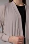 Ndola Women's Soft Textured Combed Cotton Low Long Sleeve Stretchy Combed Cotton Long Cardigan & Hijab Cardigan - Mink - 4
