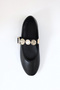 Black Women's Ballerinas with Gold Brooch Detail - 3