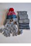 Kit Boy's Scarf Beather Gloves 3-Piece Set 24170-11-090 4-8 Years Old