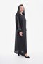 Hijap Black Hooded Shimmering Fabric Stone Detailed Hidden Snap Fastener Abaya Ferace Standard 38-44 - 7
