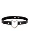 Black Leather Chocker Heart 35 cm Choker Necklace Jewelry - 2