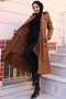 1053 Model - Tan Plush Inner Collar and Fur Collar Bondit Jacket - 5