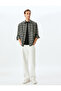 Long Sleeve Pocket Detailed Viscose Blend Plaid Shirt Jacket - 2