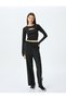 Long Sleeve Crew Neck Window Detailed Sports T-Shirt Interlock - 2
