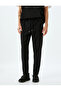 Basic Lace-Up Waist Cotton Blended Zippered Pocket Detailed Sports Sweatpants - 3