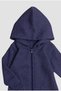 Waffle Image Sweet Zipper Closure Pocket Hooded Cotton Baby Romper - 2