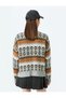 Crew Neck Comfortable Fit Long Sleeve Multicolor Ethnic Sweater - 4