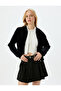 Velvet Sweatshirt with Pockets and Hooded Zipper - 3