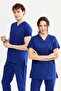 Ultralycra Basic - Lycra Doctor Nurse Uniform Set Scrubs Uniform Surgical Suit (Unisex), Cobalt Blue