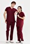 Ultralycra Basic - Lycra Doctor Nurse Uniform Set Scrubs Uniform Surgical Suit (Unisex), Burgundy - 7