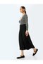 Crepe Fabric Standard Waist Midi Length Pleated Skirt - 2