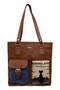 Women's Vegan Leather Brown Shoulder Bag - Never Miss a Sunset Design