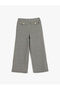 Plaid Wide Leg Trousers with Button and Flap Pocket Detail